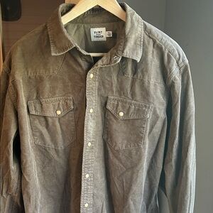 Flint and Tinder Men's Brown Corduroy Shirt